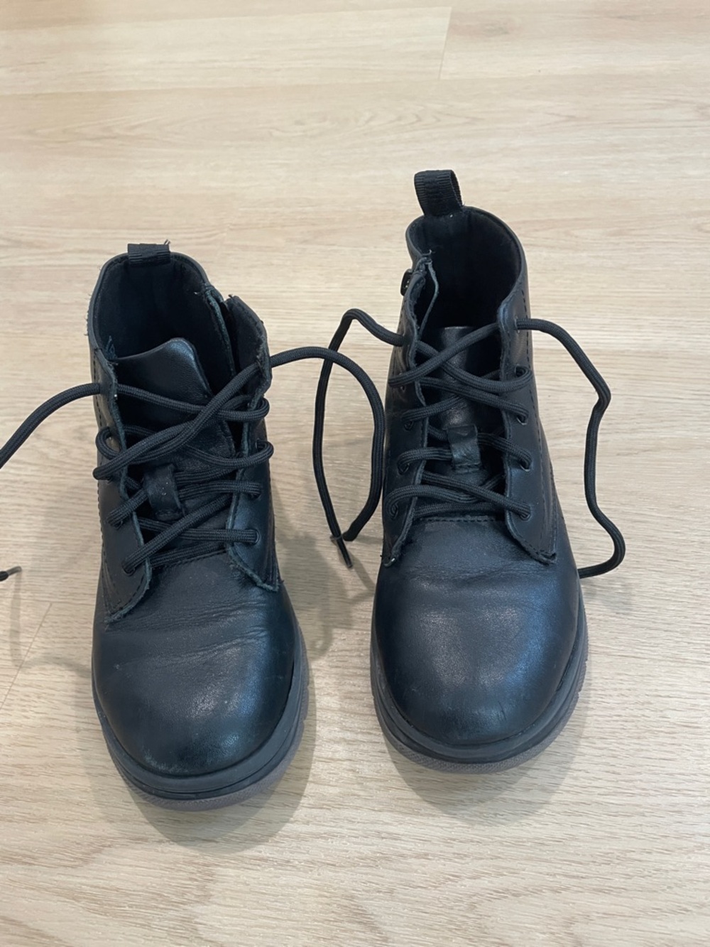 Zara Black Kids Lace-Up Combat Boots